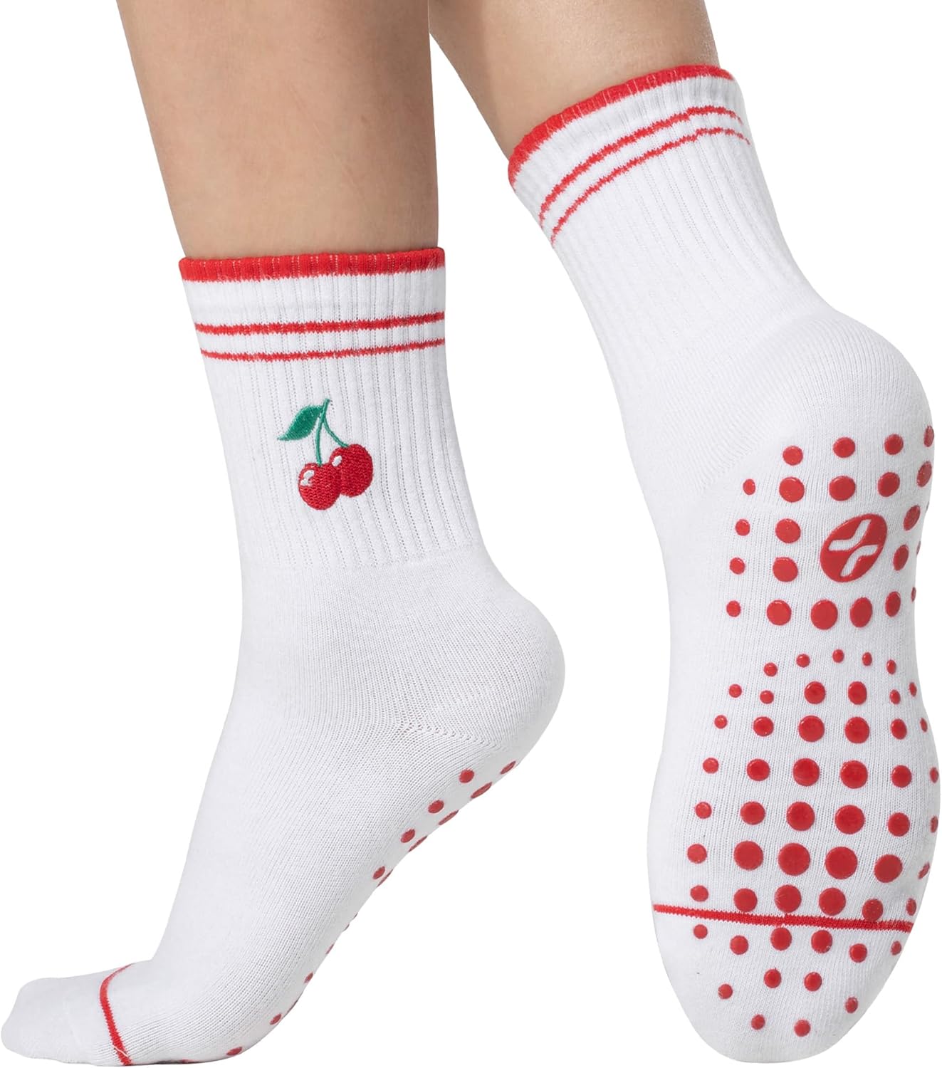 CoolMate Pilates Socks with Grips for Women, Non Slip Yoga Socks - Colors B