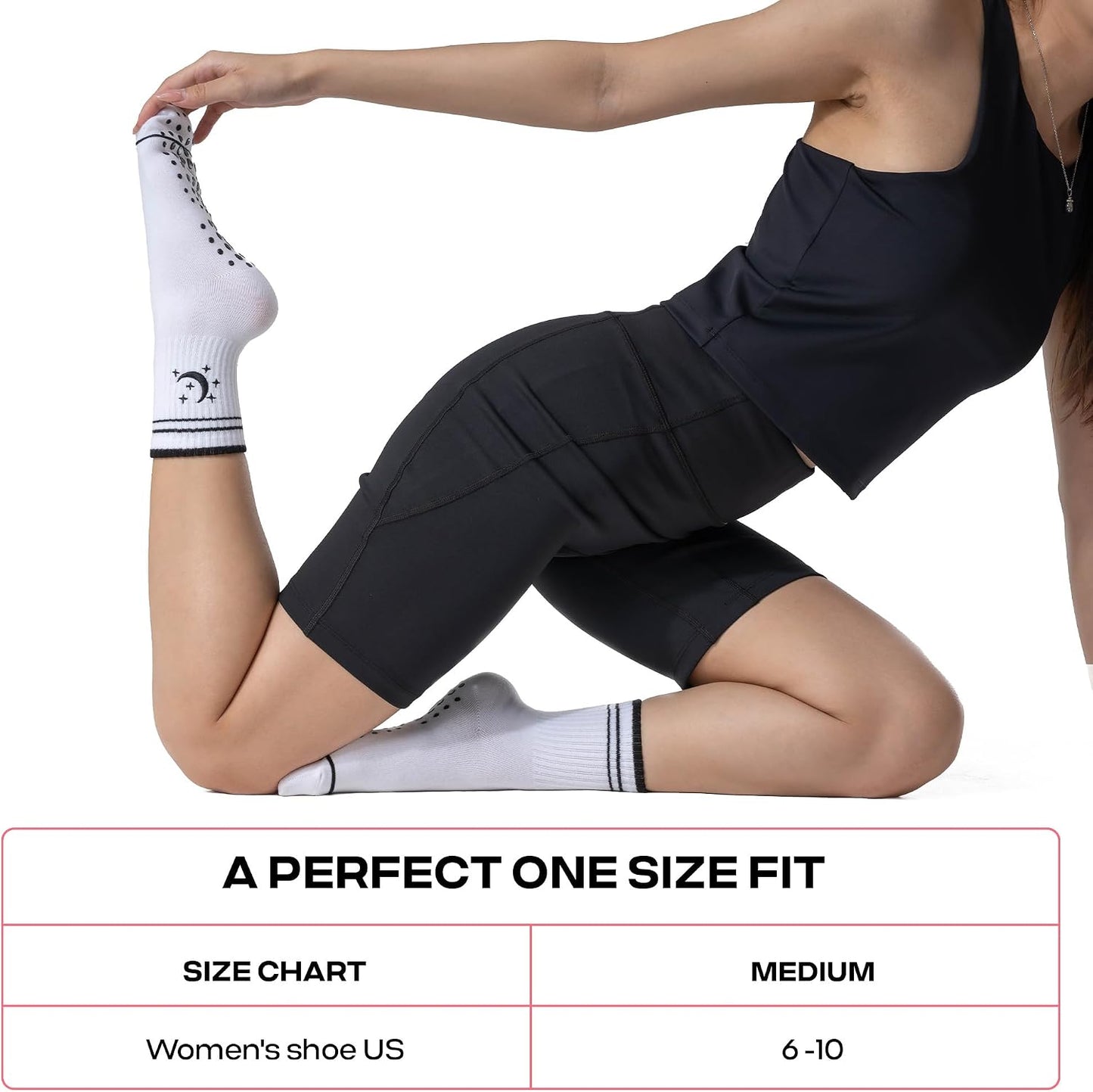 CoolMate Pilates Socks with Grips for Women, Non Slip Yoga Socks - Colors B