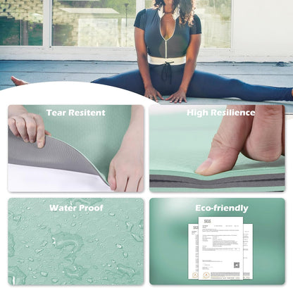 Yoga Mat Non Slip, Pilates Fitness Mats, Eco Friendly, Anti-Tear 1/4" Thick Yoga Mats for Women, Exercise Mats for Home Workout with Carrying Sling and Storage Bag