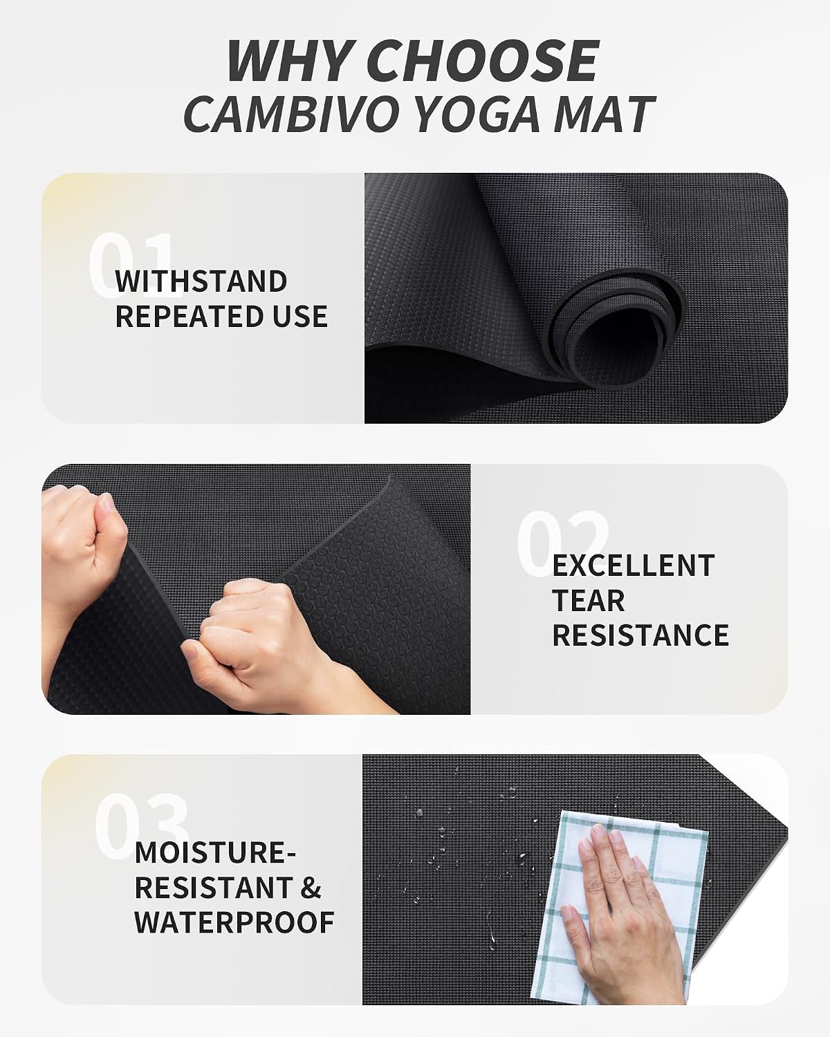 Extra Long Wide Yoga Mat, Thick PVC Workout Mat | For tall and plus-size, cushioned PVC with non-slip bottom, for home gym pilates barefoot and bodyweight training
