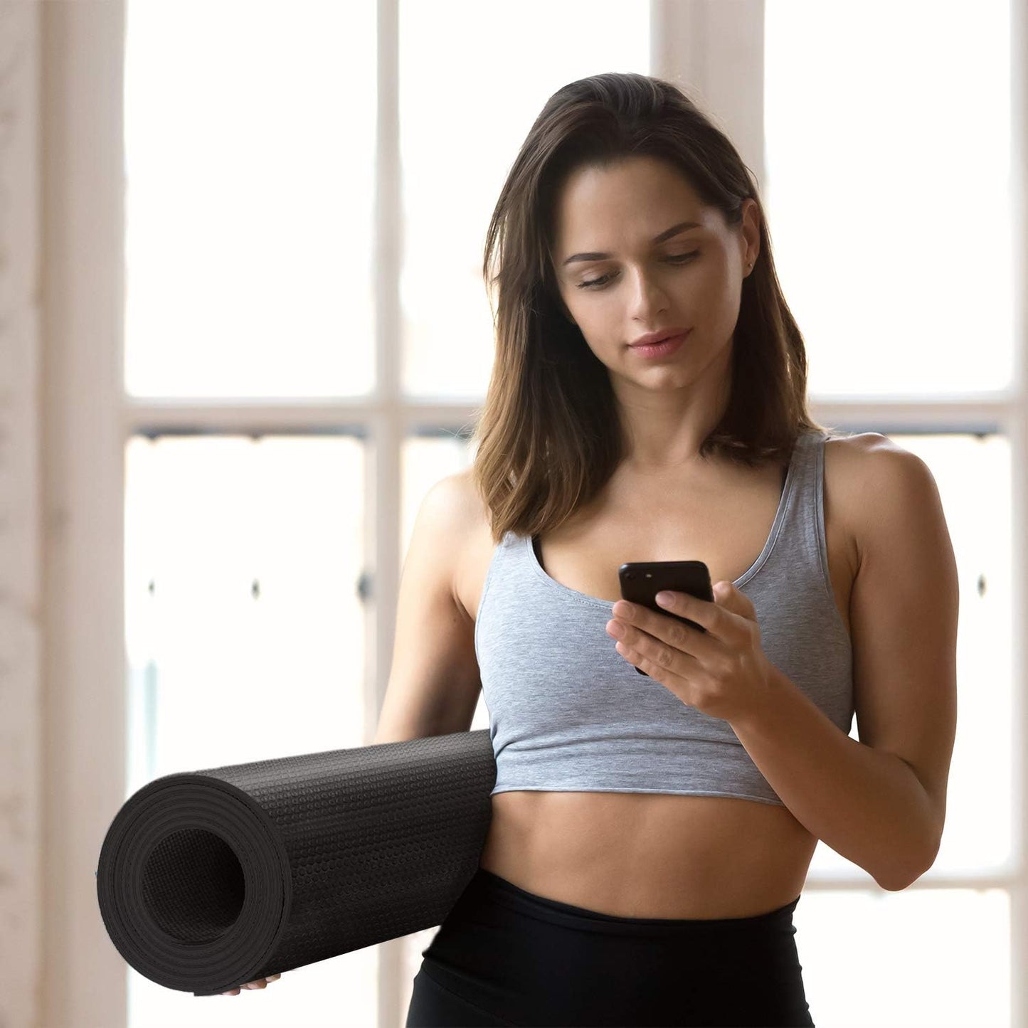 Extra Long Wide Yoga Mat, Thick PVC Workout Mat | For tall and plus-size, cushioned PVC with non-slip bottom, for home gym pilates barefoot and bodyweight training