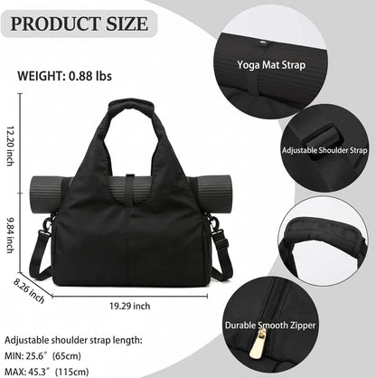 Yoga Mat Bag, Sport yoga Gym Bag for women, Lightweight yoga mat bag carrier with Yoga Strap, Carryall Yoga Tote Bag