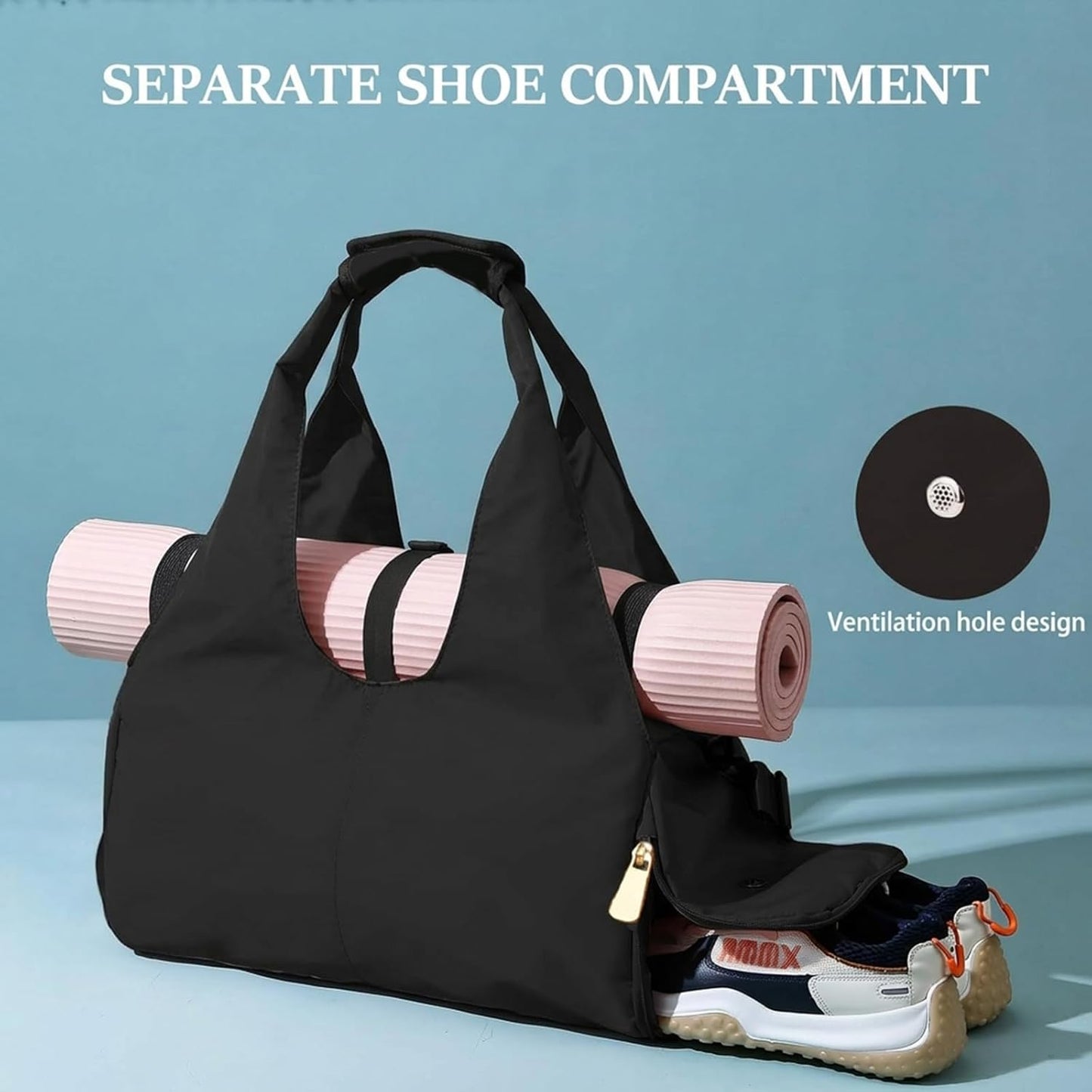 Yoga Mat Bag, Sport yoga Gym Bag for women, Lightweight yoga mat bag carrier with Yoga Strap, Carryall Yoga Tote Bag