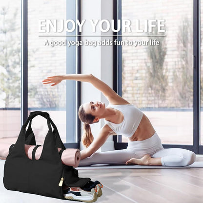 Yoga Mat Bag, Sport yoga Gym Bag for women, Lightweight yoga mat bag carrier with Yoga Strap, Carryall Yoga Tote Bag