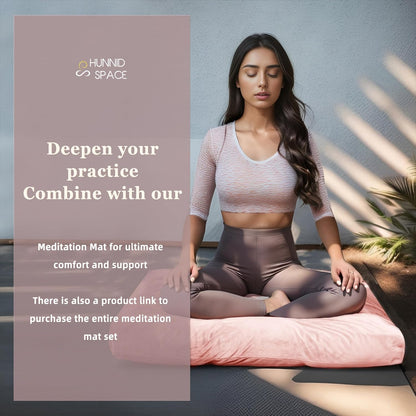 Meditation Cushion Set Zafu & Zabuton – Buckwheat Hull & Memory Foam, Adjustable Floor Pillow for Yoga, Meditation & Sitting, Removable Velvet Cover (Purple)