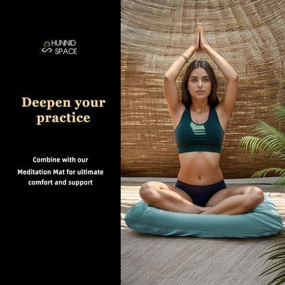 Meditation Cushion Set Zafu & Zabuton – Buckwheat Hull & Memory Foam, Adjustable Floor Pillow for Yoga, Meditation & Sitting, Removable Velvet Cover (Purple)