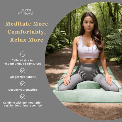 Meditation Cushion Set Zafu & Zabuton – Buckwheat Hull & Memory Foam, Adjustable Floor Pillow for Yoga, Meditation & Sitting, Removable Velvet Cover (Purple)