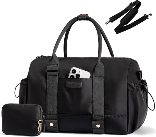 Small Gym Bag for Women with Yoga mat Holder, Mini Duffle Bag for Travel with Wet Pocket, Overnight Personal Item Bags, Lightweight Carry on Weekender Duffel for Workout, Dance, Ballet