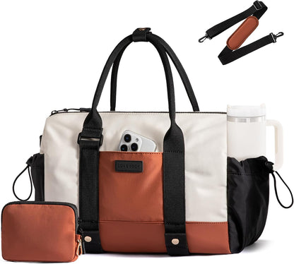 Small Gym Bag for Women with Yoga mat Holder, Mini Duffle Bag for Travel with Wet Pocket, Overnight Personal Item Bags, Lightweight Carry on Weekender Duffel for Workout, Dance, Ballet
