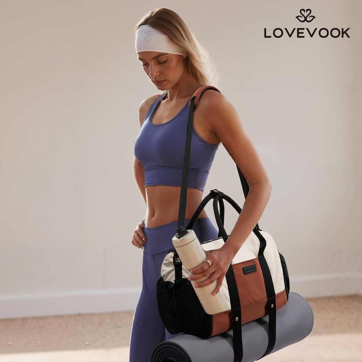 Small Gym Bag for Women with Yoga mat Holder, Mini Duffle Bag for Travel with Wet Pocket, Overnight Personal Item Bags, Lightweight Carry on Weekender Duffel for Workout, Dance, Ballet
