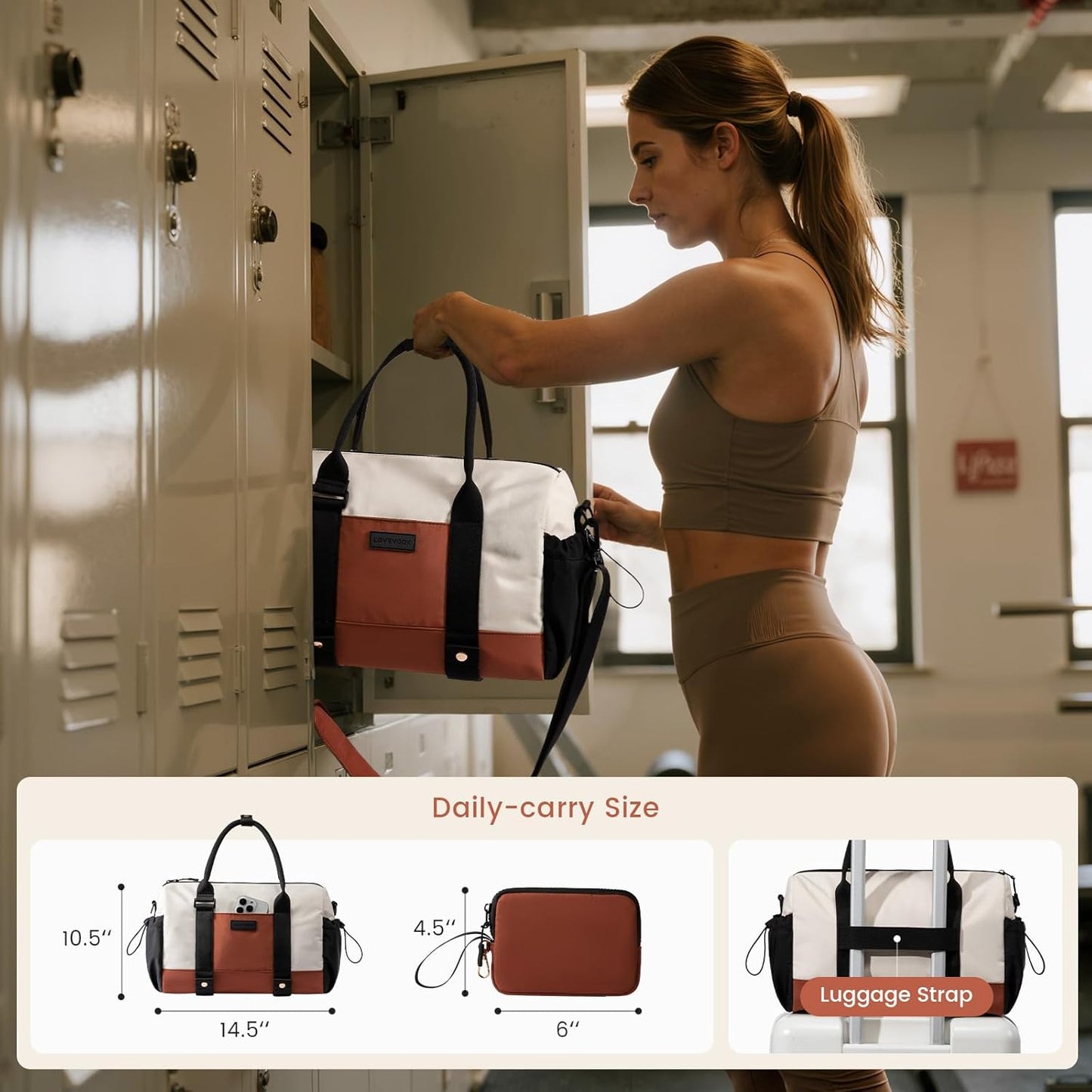 Small Gym Bag for Women with Yoga mat Holder, Mini Duffle Bag for Travel with Wet Pocket, Overnight Personal Item Bags, Lightweight Carry on Weekender Duffel for Workout, Dance, Ballet
