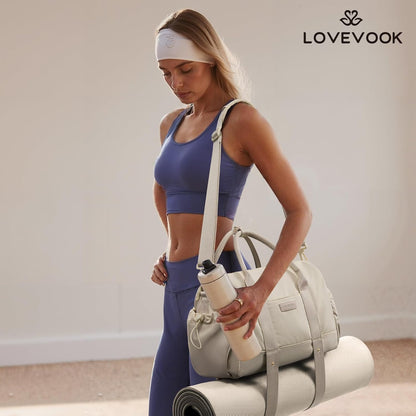 Small Gym Bag for Women with Yoga mat Holder, Mini Duffle Bag for Travel with Wet Pocket, Overnight Personal Item Bags, Lightweight Carry on Weekender Duffel for Workout, Dance, Ballet