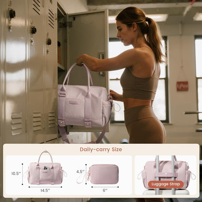 Small Gym Bag for Women with Yoga mat Holder, Mini Duffle Bag for Travel with Wet Pocket, Overnight Personal Item Bags, Lightweight Carry on Weekender Duffel for Workout, Dance, Ballet