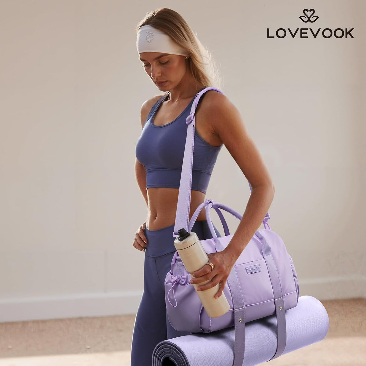 Small Gym Bag for Women with Yoga mat Holder, Mini Duffle Bag for Travel with Wet Pocket, Overnight Personal Item Bags, Lightweight Carry on Weekender Duffel for Workout, Dance, Ballet
