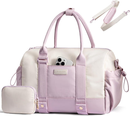 Small Gym Bag for Women with Yoga mat Holder, Mini Duffle Bag for Travel with Wet Pocket, Overnight Personal Item Bags, Lightweight Carry on Weekender Duffel for Workout, Dance, Ballet