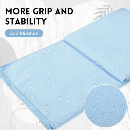 4 Pack 72" x 24" Hot Yoga Towel Non Slip Microfiber Mat Towel Sweat Absorbent Soft Pilates Mat Essentials for Hot Yoga Pilates Exercise(Light Grey)