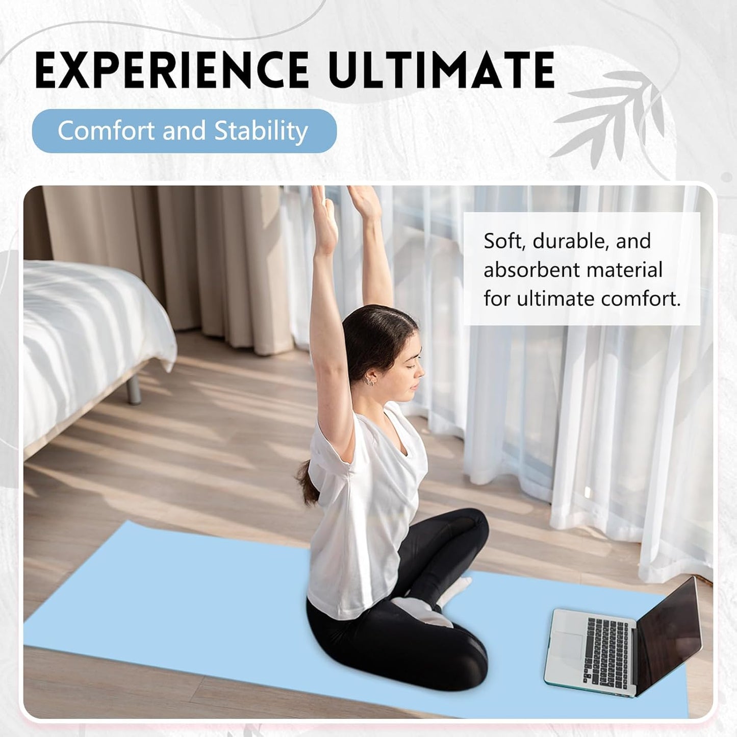 4 Pack 72" x 24" Hot Yoga Towel Non Slip Microfiber Mat Towel Sweat Absorbent Soft Pilates Mat Essentials for Hot Yoga Pilates Exercise(Light Grey)