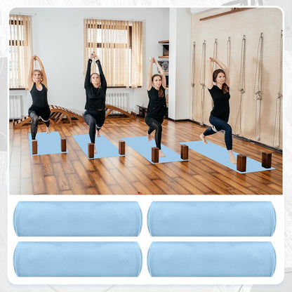 4 Pack 72" x 24" Hot Yoga Towel Non Slip Microfiber Mat Towel Sweat Absorbent Soft Pilates Mat Essentials for Hot Yoga Pilates Exercise(Light Grey)