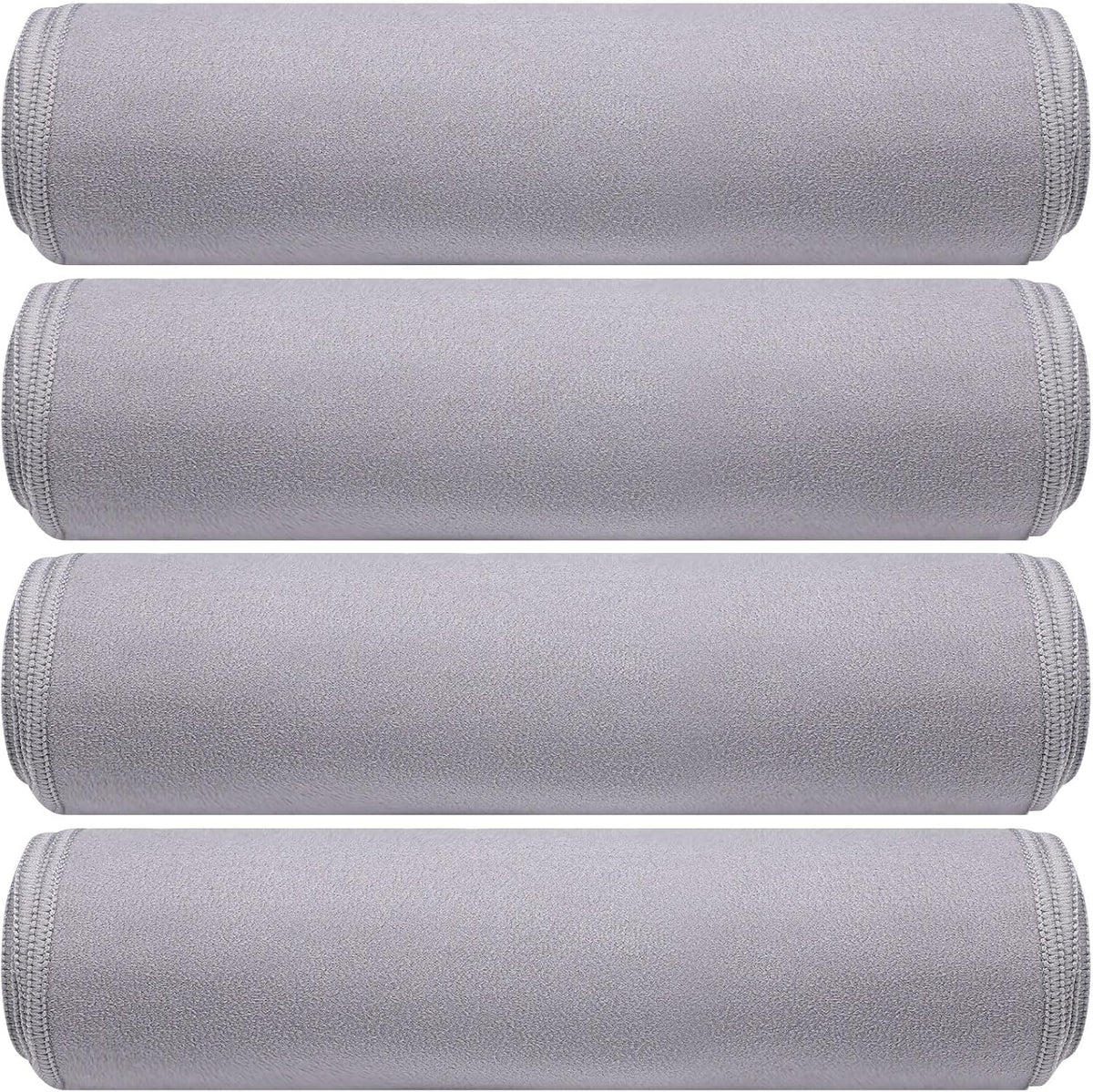 4 Pack 72" x 24" Hot Yoga Towel Non Slip Microfiber Mat Towel Sweat Absorbent Soft Pilates Mat Essentials for Hot Yoga Pilates Exercise(Light Grey)