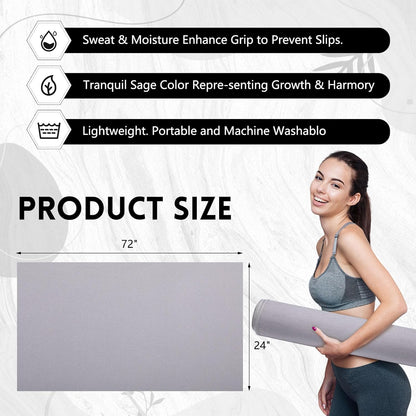 4 Pack 72" x 24" Hot Yoga Towel Non Slip Microfiber Mat Towel Sweat Absorbent Soft Pilates Mat Essentials for Hot Yoga Pilates Exercise(Light Grey)