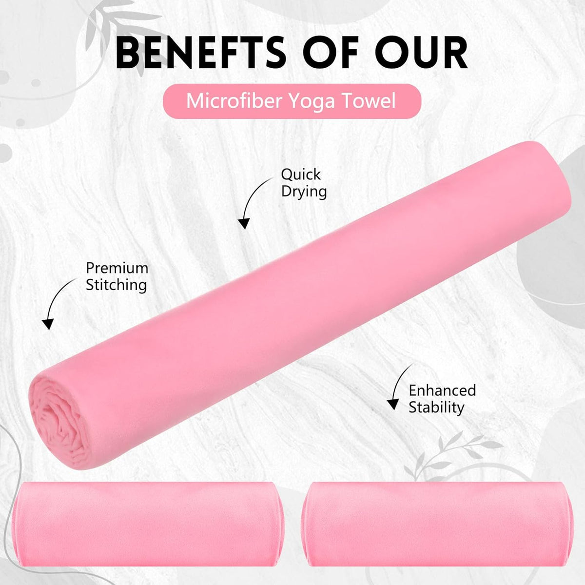 4 Pack 72" x 24" Hot Yoga Towel Non Slip Microfiber Mat Towel Sweat Absorbent Soft Pilates Mat Essentials for Hot Yoga Pilates Exercise(Light Grey)