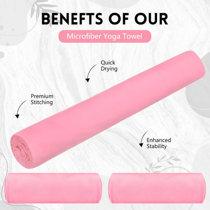 4 Pack 72" x 24" Hot Yoga Towel Non Slip Microfiber Mat Towel Sweat Absorbent Soft Pilates Mat Essentials for Hot Yoga Pilates Exercise(Light Grey)