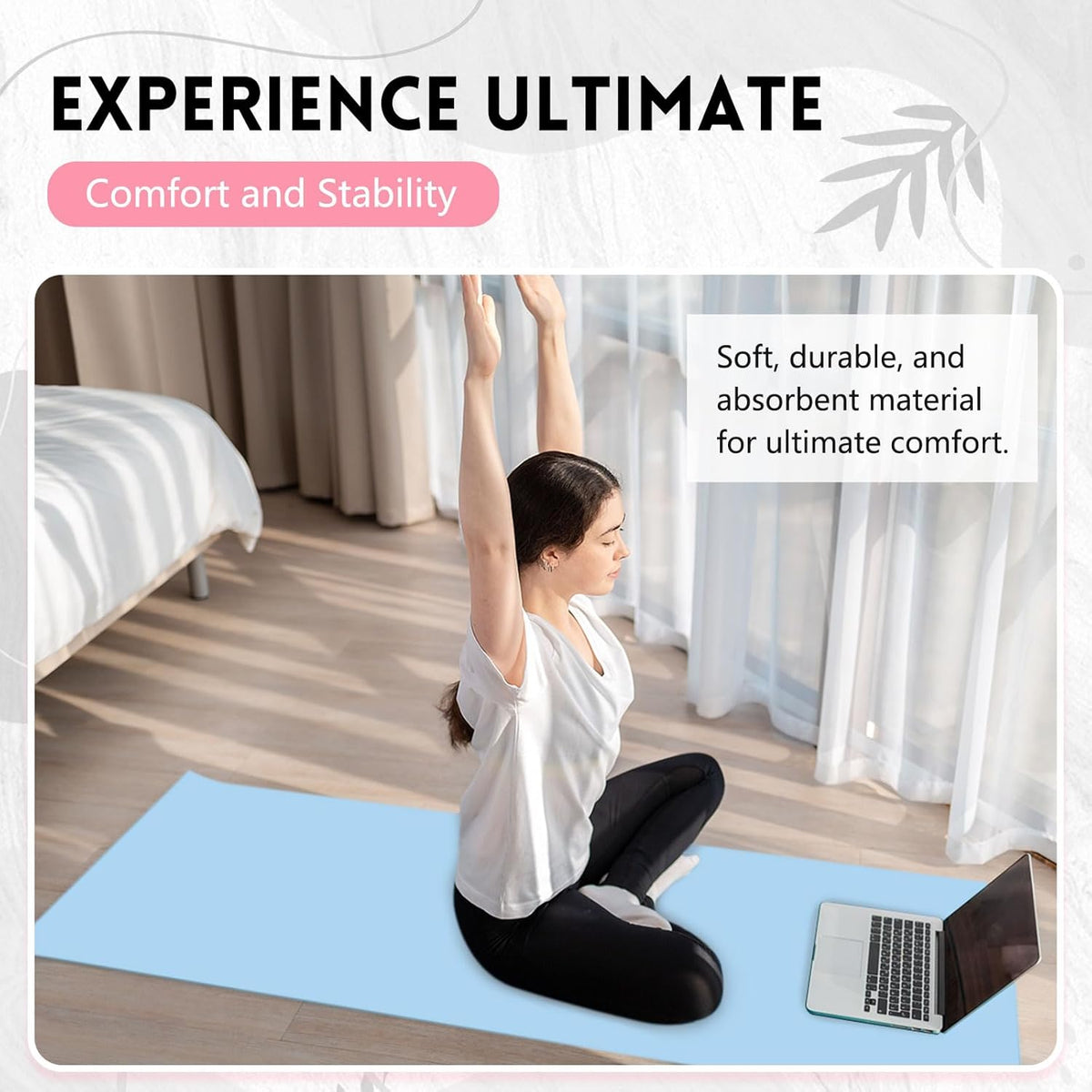 4 Pack 72" x 24" Hot Yoga Towel Non Slip Microfiber Mat Towel Sweat Absorbent Soft Pilates Mat Essentials for Hot Yoga Pilates Exercise(Light Grey)