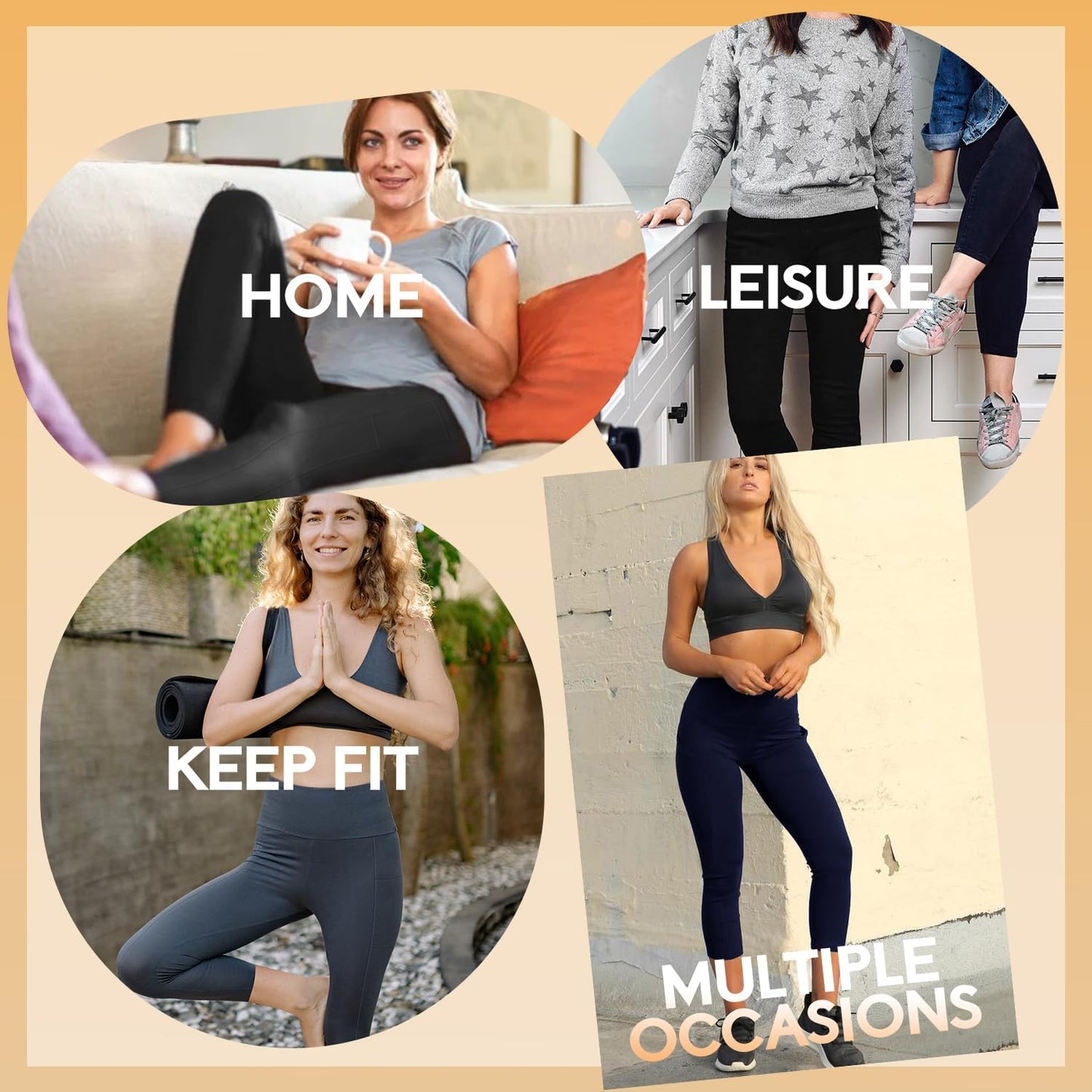 Capri Leggings for Women - Tummy Control High Waisted Soft Yoga Pants for Gym Workout