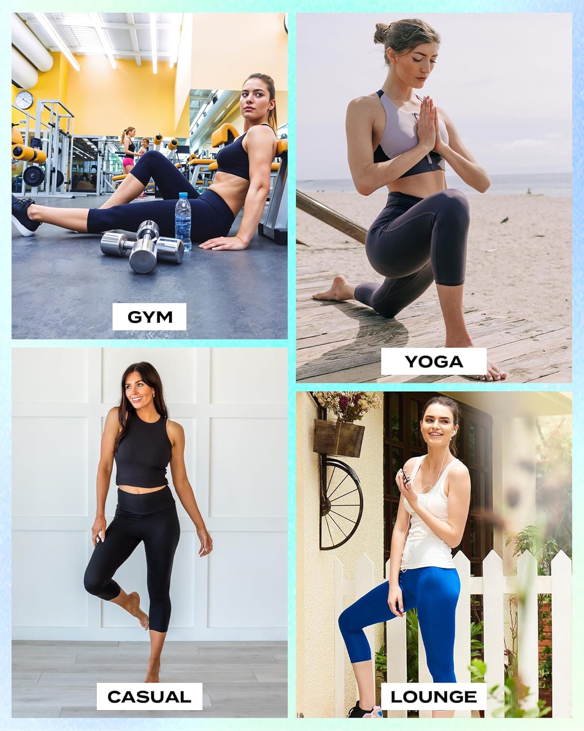 Capri Leggings for Women - Tummy Control High Waisted Soft Yoga Pants for Gym Workout