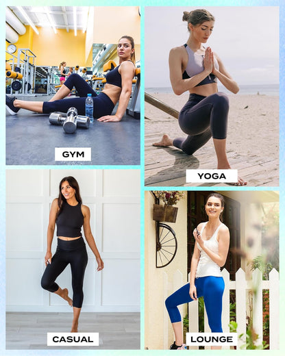 Capri Leggings for Women - Tummy Control High Waisted Soft Yoga Pants for Gym Workout