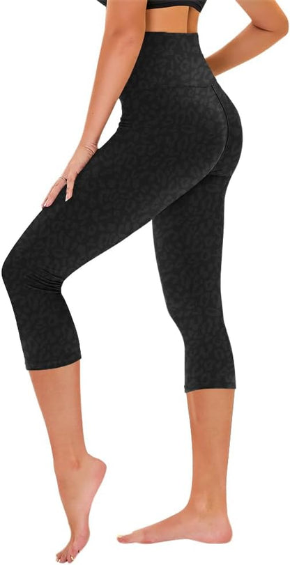 Capri Leggings for Women - Tummy Control High Waisted Soft Yoga Pants for Gym Workout