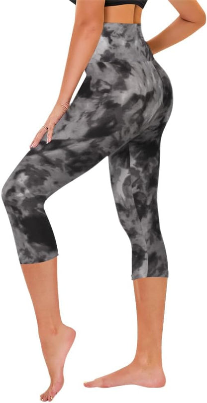 Capri Leggings for Women - Tummy Control High Waisted Soft Yoga Pants for Gym Workout