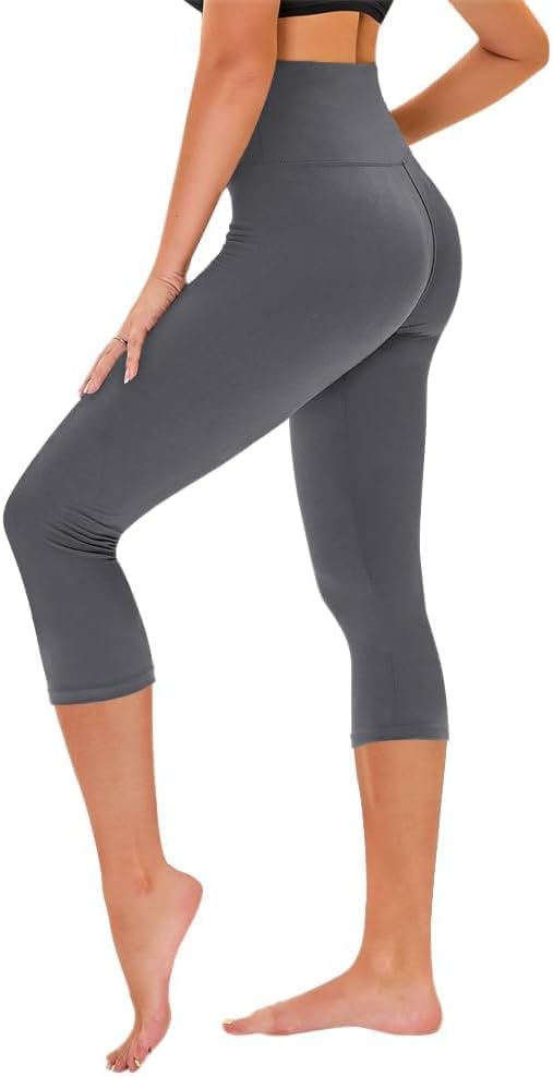 Capri Leggings for Women - Tummy Control High Waisted Soft Yoga Pants for Gym Workout