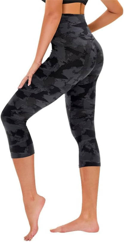 Capri Leggings for Women - Tummy Control High Waisted Soft Yoga Pants for Gym Workout