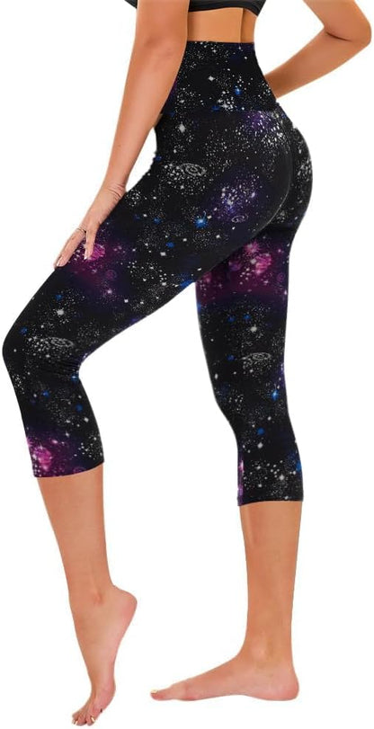 Capri Leggings for Women - Tummy Control High Waisted Soft Yoga Pants for Gym Workout