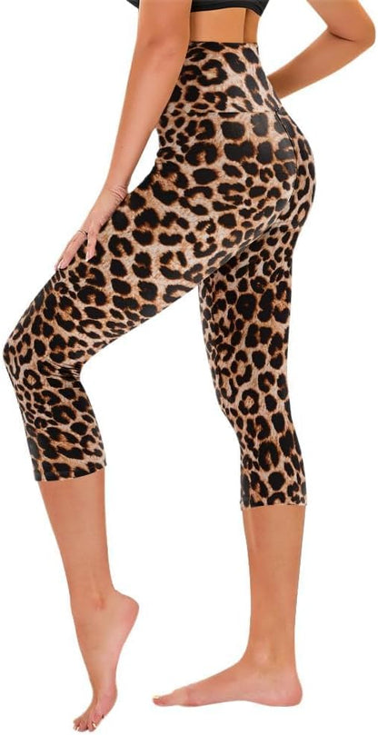 Capri Leggings for Women - Tummy Control High Waisted Soft Yoga Pants for Gym Workout