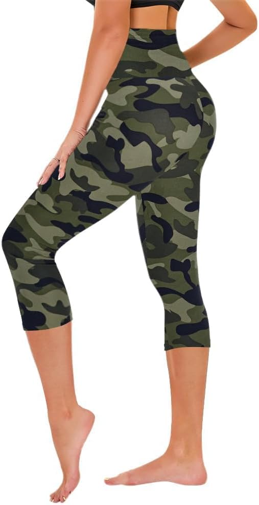 Capri Leggings for Women - Tummy Control High Waisted Soft Yoga Pants for Gym Workout