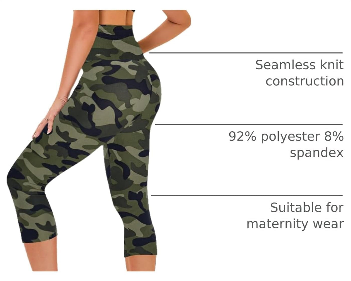 Capri Leggings for Women - Tummy Control High Waisted Soft Yoga Pants for Gym Workout