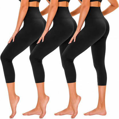 Capri Leggings for Women - Tummy Control High Waisted Soft Yoga Pants for Gym Workout