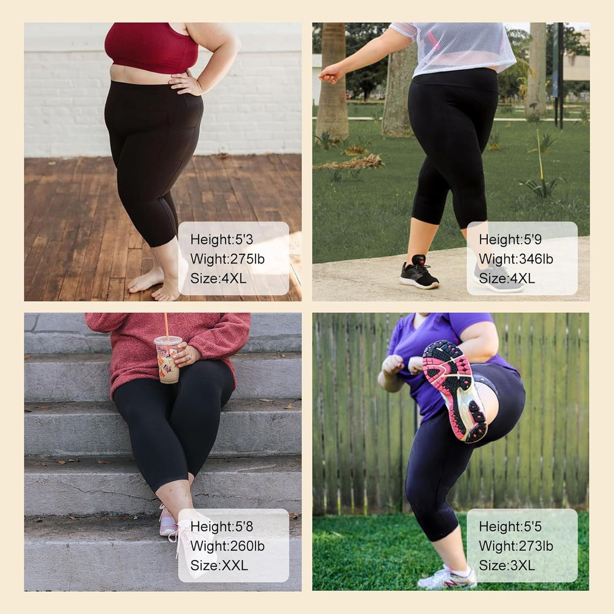 Capri Leggings for Women - Tummy Control High Waisted Soft Yoga Pants for Gym Workout