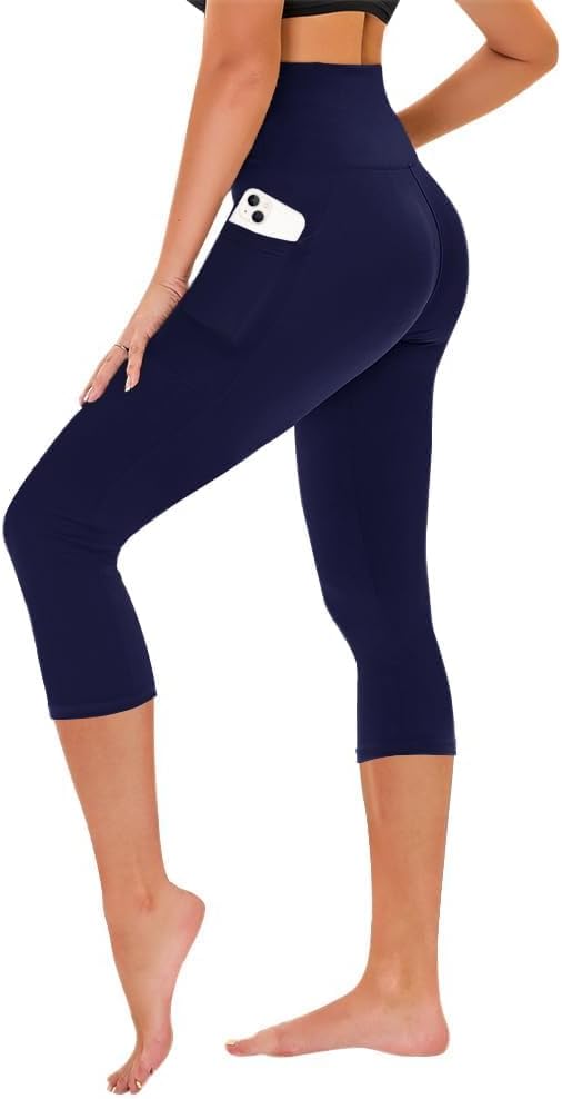 Capri Leggings for Women - Tummy Control High Waisted Soft Yoga Pants for Gym Workout