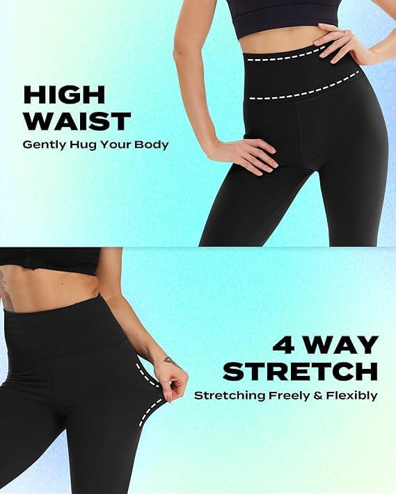 Capri Leggings for Women - Tummy Control High Waisted Soft Yoga Pants for Gym Workout