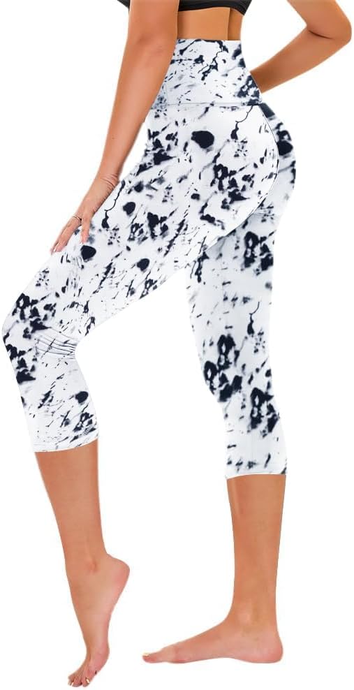 Capri Leggings for Women - Tummy Control High Waisted Soft Yoga Pants for Gym Workout