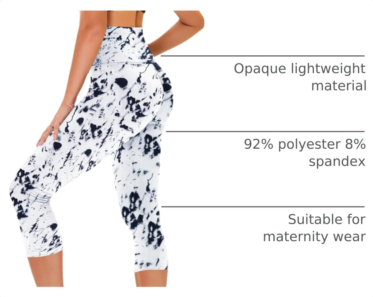 Capri Leggings for Women - Tummy Control High Waisted Soft Yoga Pants for Gym Workout