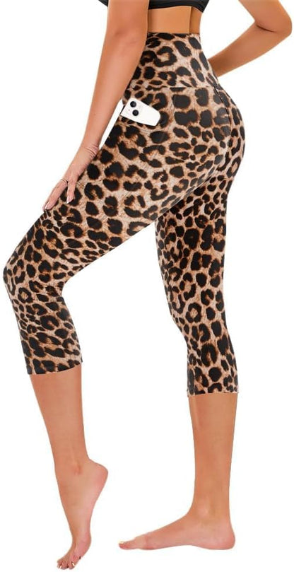 Capri Leggings for Women - Tummy Control High Waisted Soft Yoga Pants for Gym Workout
