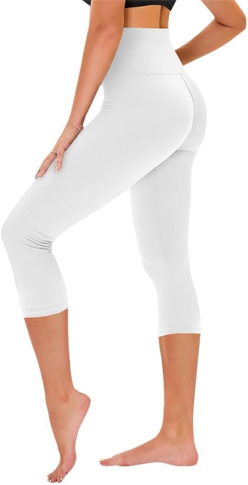 Capri Leggings for Women - Tummy Control High Waisted Soft Yoga Pants for Gym Workout