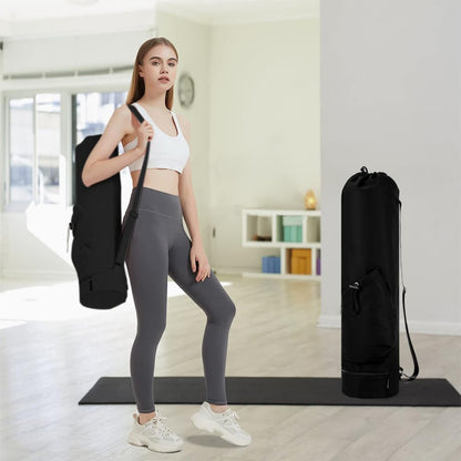 Yoga Mat Bag,Full Zip Cargo Yoga Mat Carrier Bag with Drawstring Water Bottle Pocket,Exercise Yogas Mats Carrier Holder for Women & Men