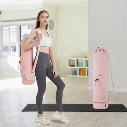 Yoga Mat Bag,Full Zip Cargo Yoga Mat Carrier Bag with Drawstring Water Bottle Pocket,Exercise Yogas Mats Carrier Holder for Women & Men