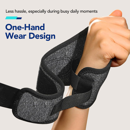 Wrist Brace with Soft Thumb Opening for Mild Carpal Tunnel Relief Tendonitis Arthritis Sprains (Not for Thumb), Compression Wrist Brace for Left Hand, Adjustable Wrist Support Wrap, 1 Unit