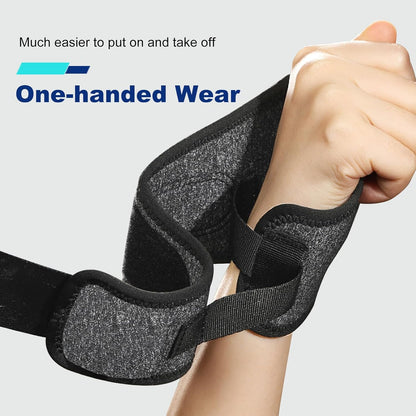 Wrist Brace with Soft Thumb Opening for Mild Carpal Tunnel Relief Tendonitis Arthritis Sprains (Not for Thumb), Compression Wrist Brace for Left Hand, Adjustable Wrist Support Wrap, 1 Unit